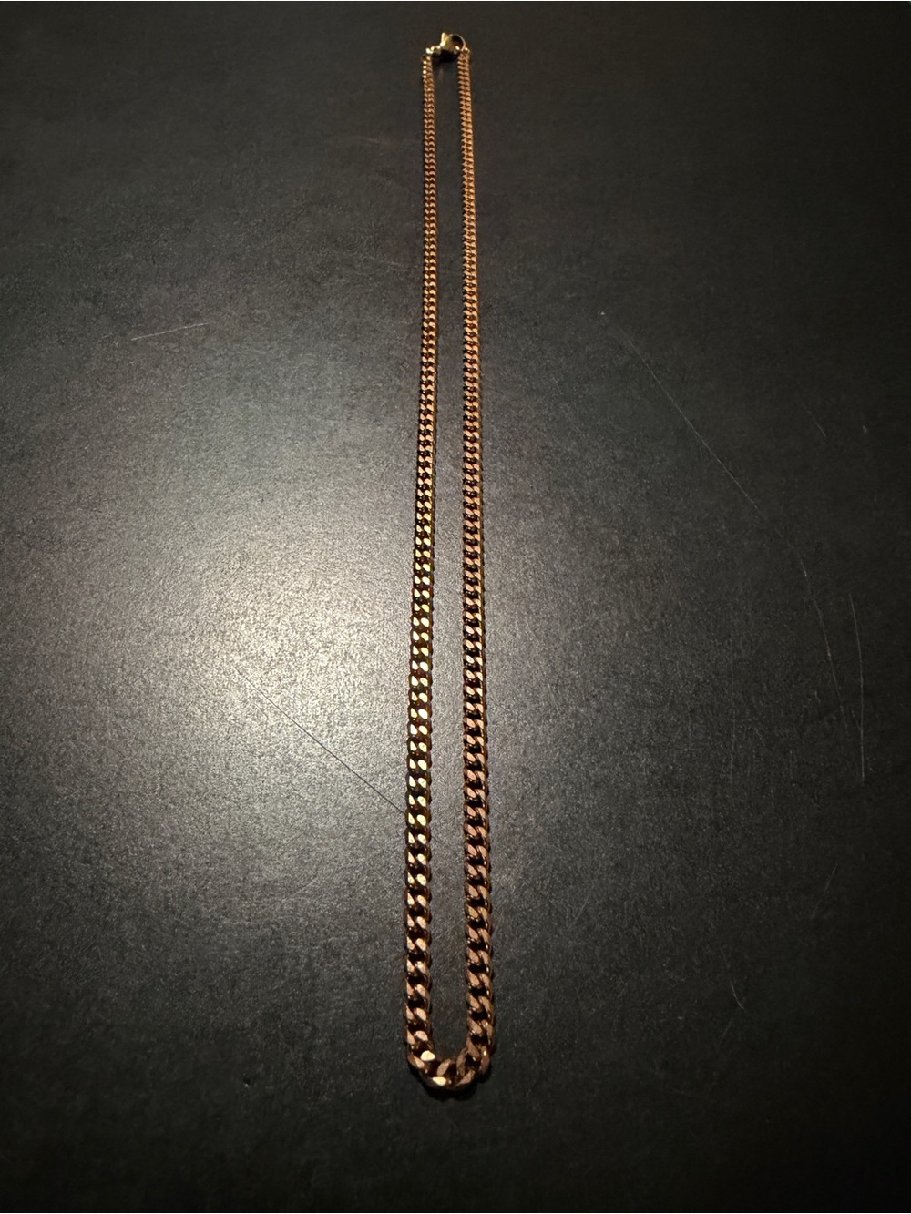 Men's Rose Gold Curb Chain Necklace - Classic Link Design